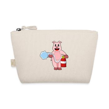 Pig Firefighter Fire Hose Fire Hose Fire Brigade - Organic Pouch - nature - Front
