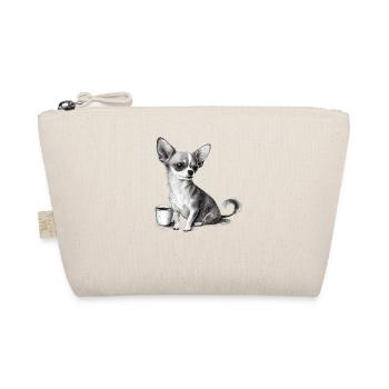 Chihuahua | Book | Coffee | Tea | Reading | - Organic Pouch - nature - Front