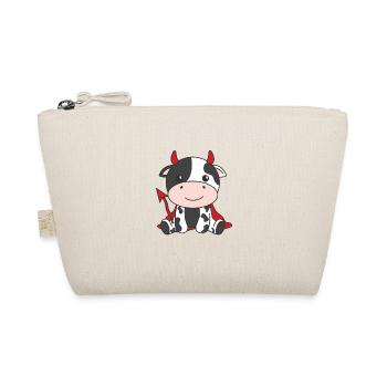 Cow Happy Halloween Devil Costume - Organic Pouch - nature - Front