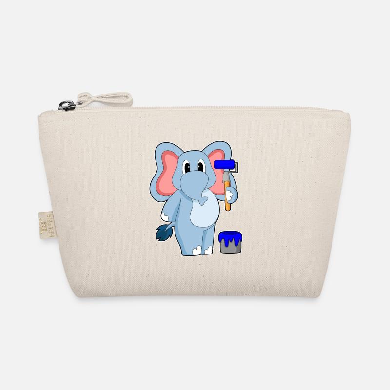 Elephant Painting Brush Paint Bucket Organic Pouch