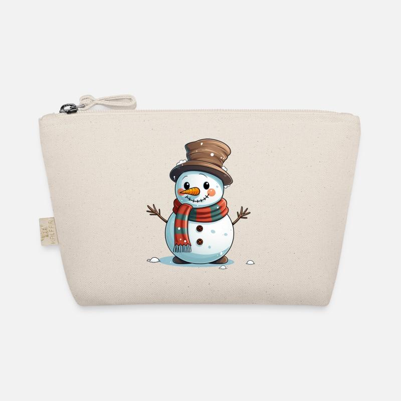 Winterfreund Schneemann Cartoon - Bio-Täschchen - Natur