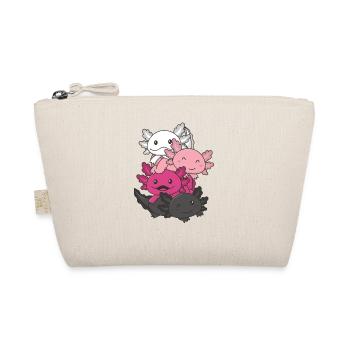 Transfem Flag Pride LGBTQ süßer Axolotl Stapel - Bio-Täschchen - Natur - Vorne