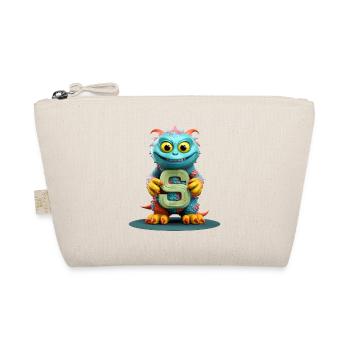 Colorful Monster with Alphabet Letter S - Organic Pouch - nature - Front