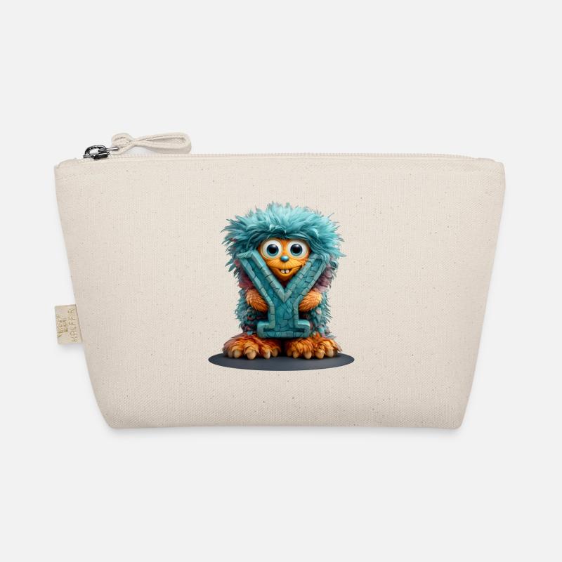 Monster und mit blauer Schrift Bio-Täschchen