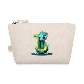 Blauer Drache mit Buchstabe J Alphabet - Bio-Täschchen - Natur - Vorne