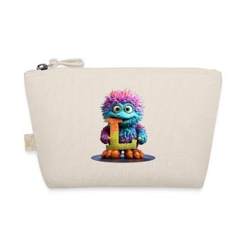 Rainbow Monster with Letter L - Organic Pouch - nature - Front