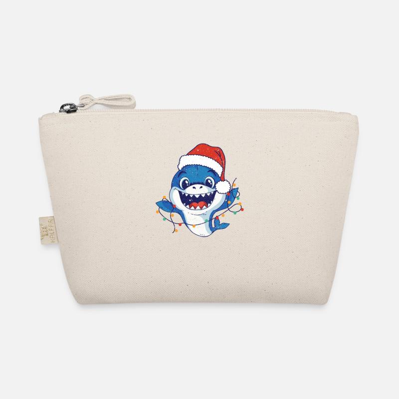 Santa Claus Shark Christmas Lights Funny Organic Pouch