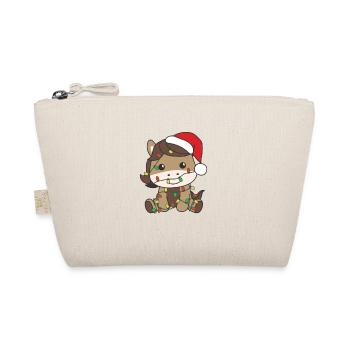 Horse Christmas Winter Animals Horse - Organic Pouch - nature - Front