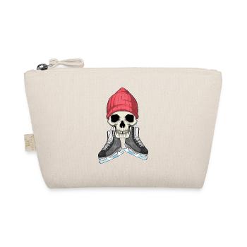 Totenkopf Eislaufen Schlittschuhe - Bio-Täschchen - Natur - Vorne