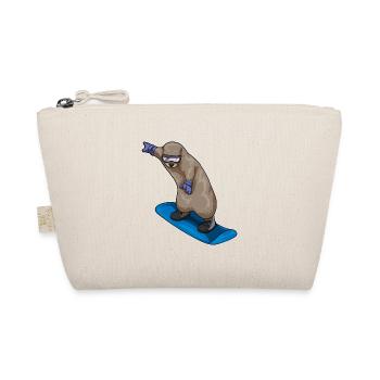Otter Snowboarder Snowboard - Organic Pouch - nature - Front