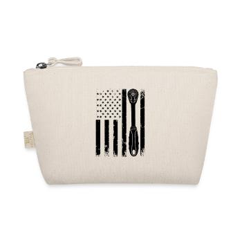 Car Mechanic US Flag Ratchet Wrench Auto Mechanic - Organic Pouch - nature - Front