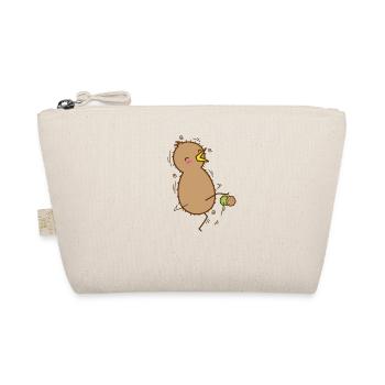 Kiwi game soccer with kiwi bird and fruit - Organic Pouch - nature - Front