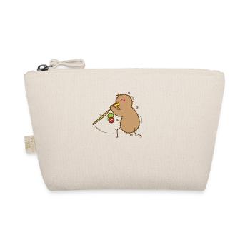 Kiwi plays with stick, bird and fruit - Organic Pouch - nature - Front