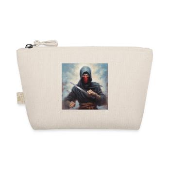 Ninja T-Shirt Männer, Jungen Fantasy Aufkleber, Tassen Mützen - Bio-Täschchen - Natur - Vorne