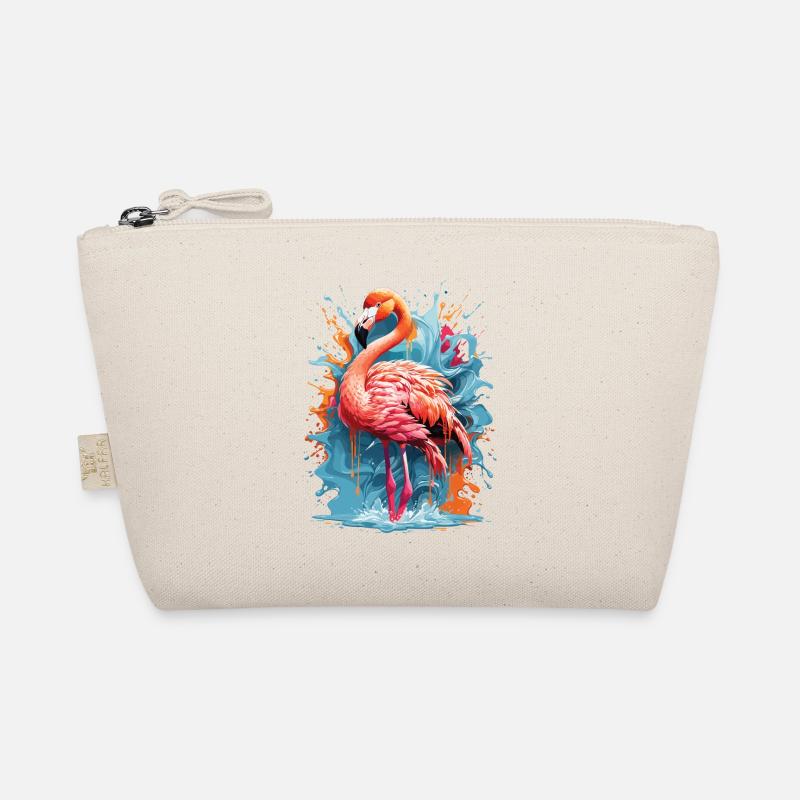 Flamingo Graffiti Water Splash Organic Pouch