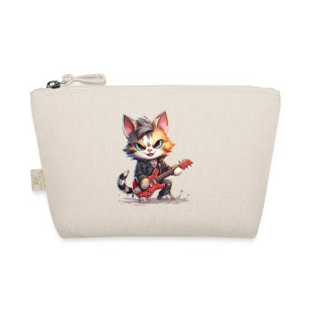 Cat Animal Electric Guitar Guitarist Band Music Rock - Organic Pouch - nature - Front