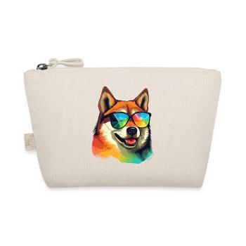 Bunter Akita trägt Sonnenbrille Hundeliebhaber - Bio-Täschchen - Natur - Vorne