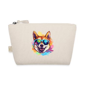 Bunter Akita trägt Sonnenbrille Hundeliebhaber - Bio-Täschchen - Natur - Vorne