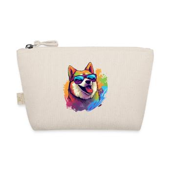 Bunter Akita trägt Sonnenbrille Hundeliebhaber - Bio-Täschchen - Natur - Vorne