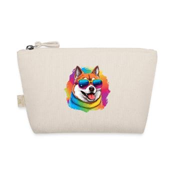 Bunter Akita trägt Sonnenbrille Hundeliebhaber - Bio-Täschchen - Natur - Vorne