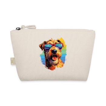 Bunte Airedale Terrier mit Sonnenbrille - Bio-Täschchen - Natur - Vorne