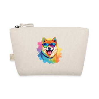 Bunter Akita trägt Sonnenbrille Hundeliebhaber - Bio-Täschchen - Natur - Vorne