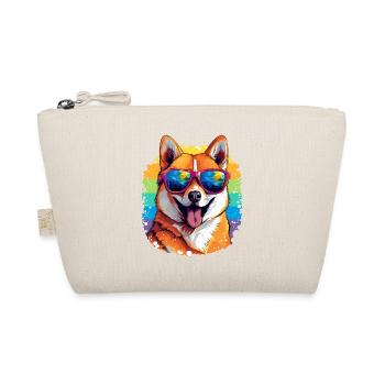 Bunter Akita trägt Sonnenbrille Hundeliebhaber - Bio-Täschchen - Natur - Vorne