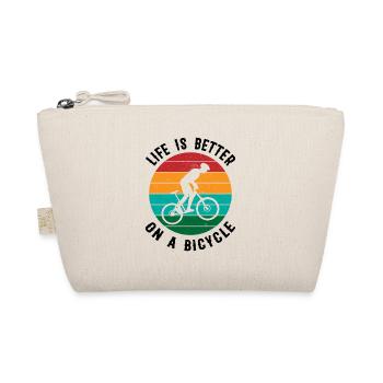 Cycling Love in Retro Colors Vintage MTB Cyclist - Organic Pouch - nature - Front