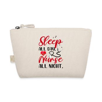 Sleep All Day Nurse All Night - Organic Pouch - nature - Front