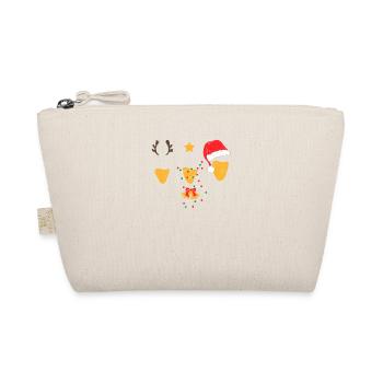 Funny Wine Christmas Santa Hat Xmas Lights - Organic Pouch - nature - Front