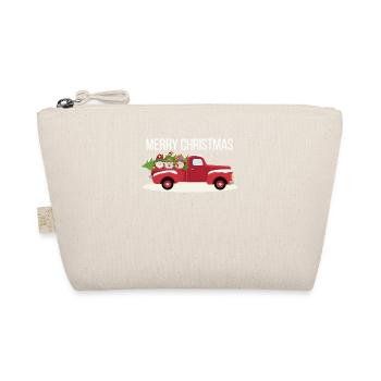 Merry Christmas Tree Three Gnomes Red Truck Xmas - Organic Pouch - nature - Front