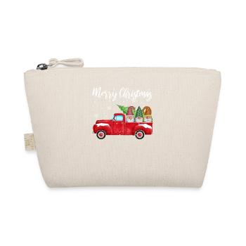 Merry Christmas Tree Three Gnomes Red Truck Xmas - Organic Pouch - nature - Front