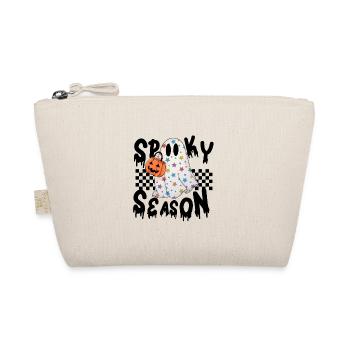 "Spooky Season" Retro Halloween Pumpkin Ghost - Organic Pouch - nature - Front