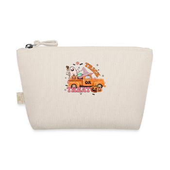 Creepy Retro Halloween Design: Trick or Treat - Organic Pouch - nature - Front