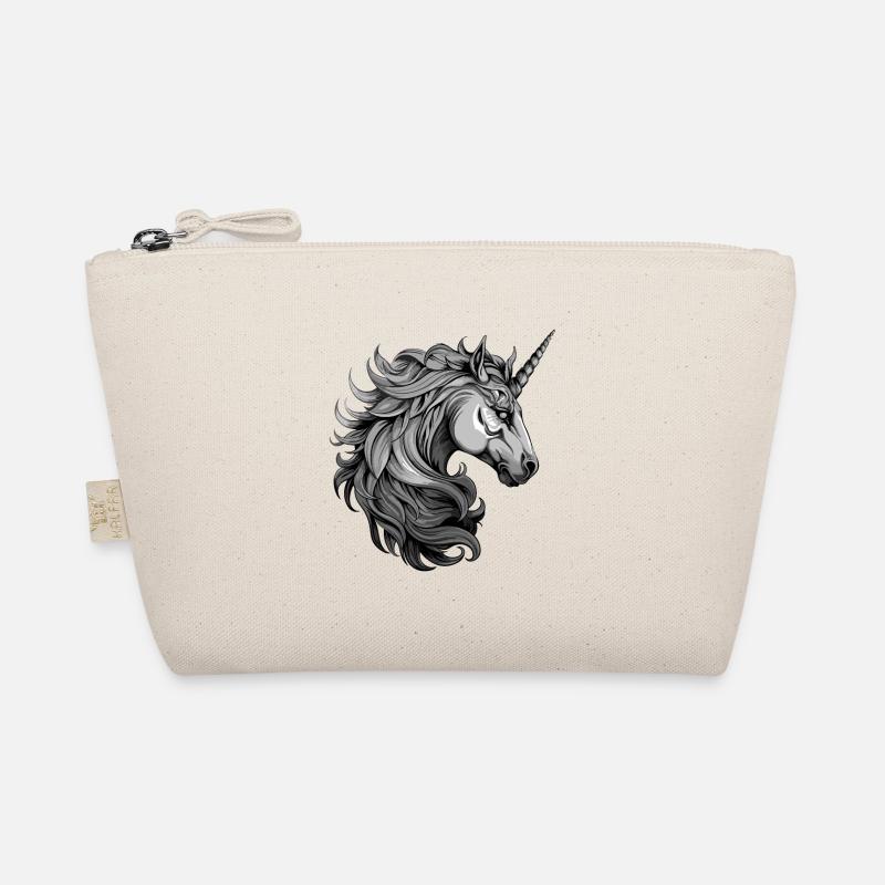 Einhorn Portrait - Bio-Täschchen - Natur