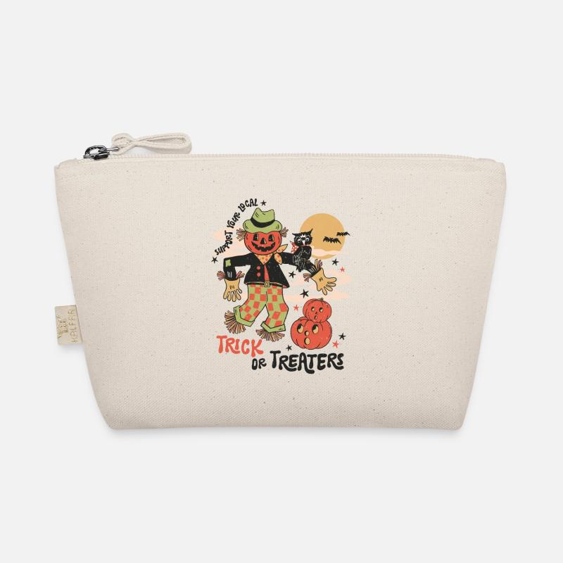 Halloween fun with creepy retro scarecrow Organic Pouch