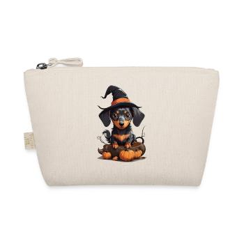 Cute Dachshund Halloween Dog Lover Design - Organic Pouch - nature - Front