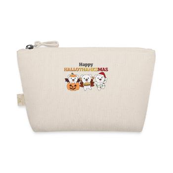 Happy Hallothanksmas Eisbär Weihnachts Eisbären - Bio-Täschchen - Natur - Vorne