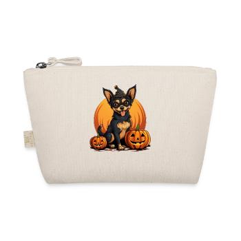 Chihuahua Dog Pumpkin Lazy Halloween Party Costume - Organic Pouch - nature - Front