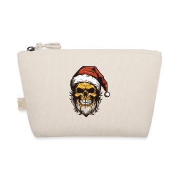 Santa Claus Skull Christmas - Organic Pouch - nature - Front
