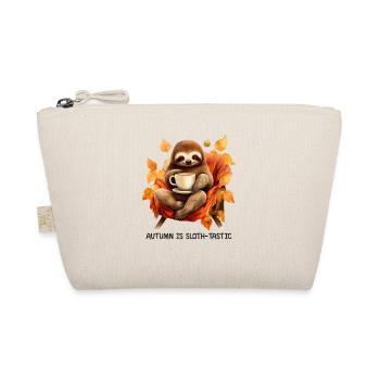 Autumnal sloth design: cuddly relaxed - Organic Pouch - nature - Front