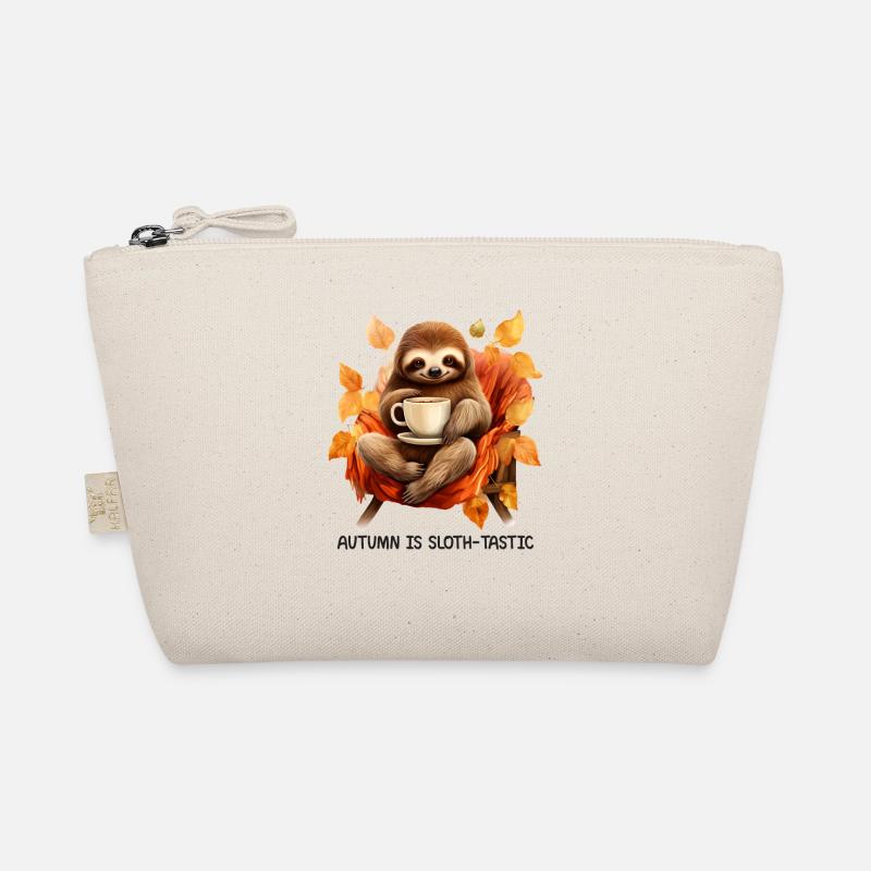 Autumnal sloth design: cuddly relaxed Organic Pouch