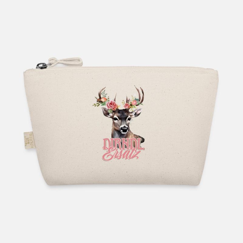 Dirndl Ersatz Hirsch Hirschgeweih Rosen - Bio-Täschchen - Natur