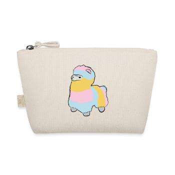 Lama Alpaka Motive Tier Mädchen pastellfarben pink - Bio-Täschchen - Natur - Vorne
