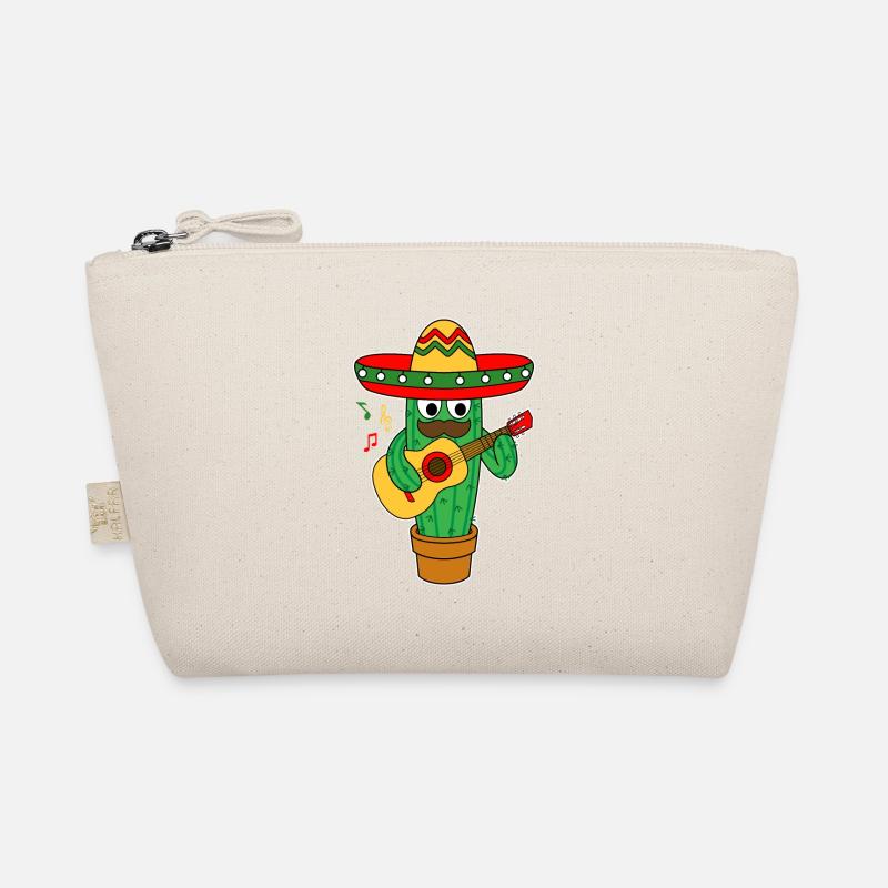 Mexico Guitarron Sombrero Hat Musician Cactus Organic Pouch