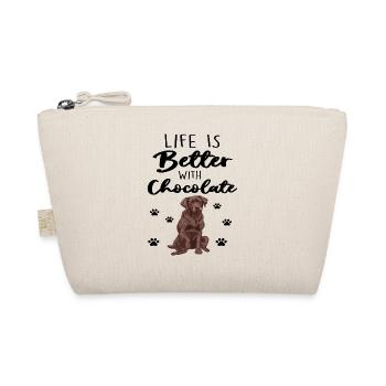 Life Is Better With Chocolate Lab - Organic Pouch - nature - Front
