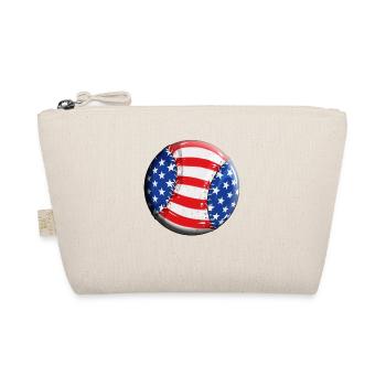 Kinder Baseball USA Fahne Design Baseballprofi - Bio-Täschchen - Natur - Vorne