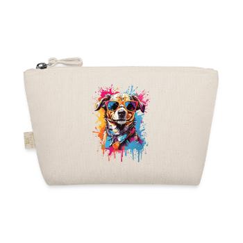 Cooler Hund mit Sonnenbrille Graffiti Look bunt - Bio-Täschchen - Natur - Vorne