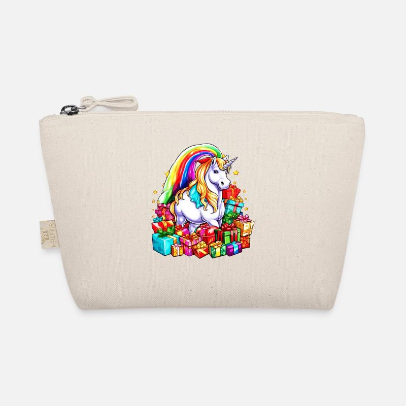 Regenbogen-Einhorn-Weihnachten mit Weihnachtsgeschenken Bio-Täschchen