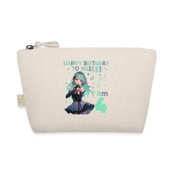 Anime Mandga K-Pop KPop Girl 4th Birthday - Organic Pouch - nature - Front